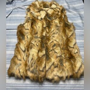 Rachel Zoe faux fur vest.
